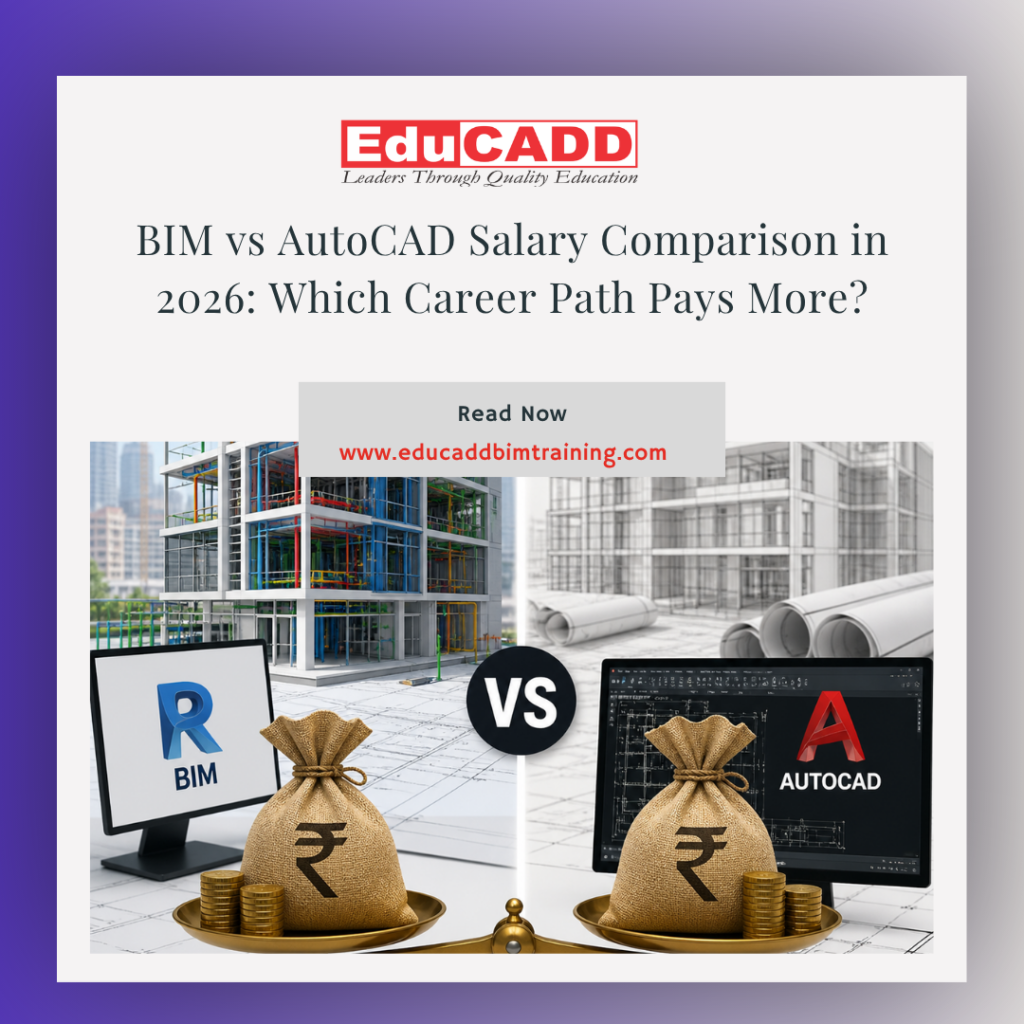 BIM vs AutoCAD salary comparison showing pay scale, career growth, and differences in construction and design job roles