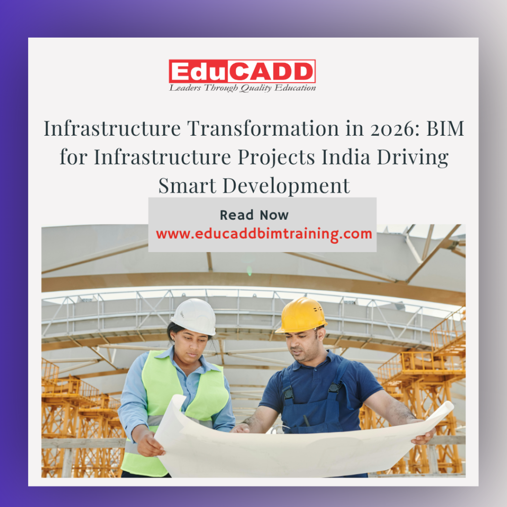 BIM infrastructure India development showing smart infrastructure model, digital planning, and modern construction workflow visualization
