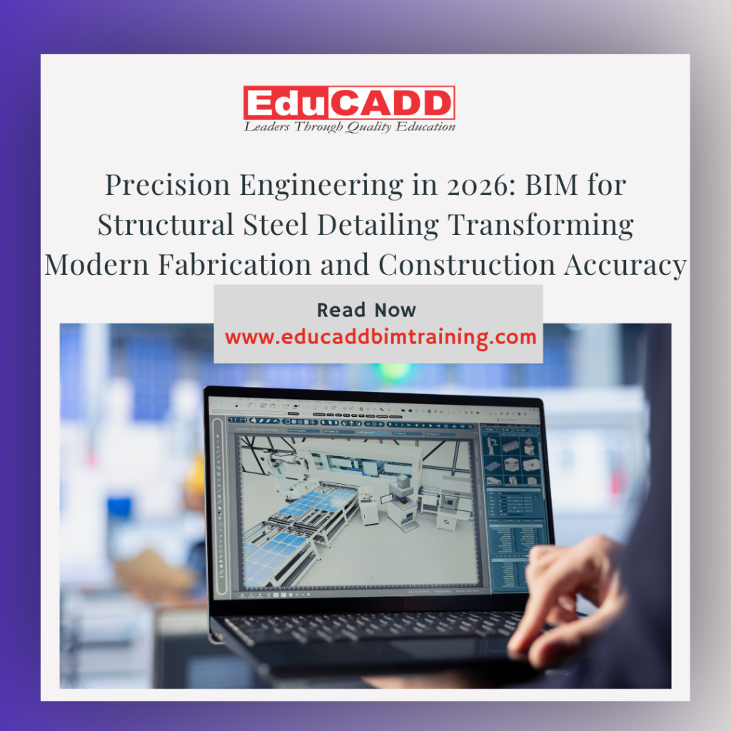 BIM for structural steel detailing showing 3D steel framework model, fabrication drawings, and construction coordination workflow in BIM software