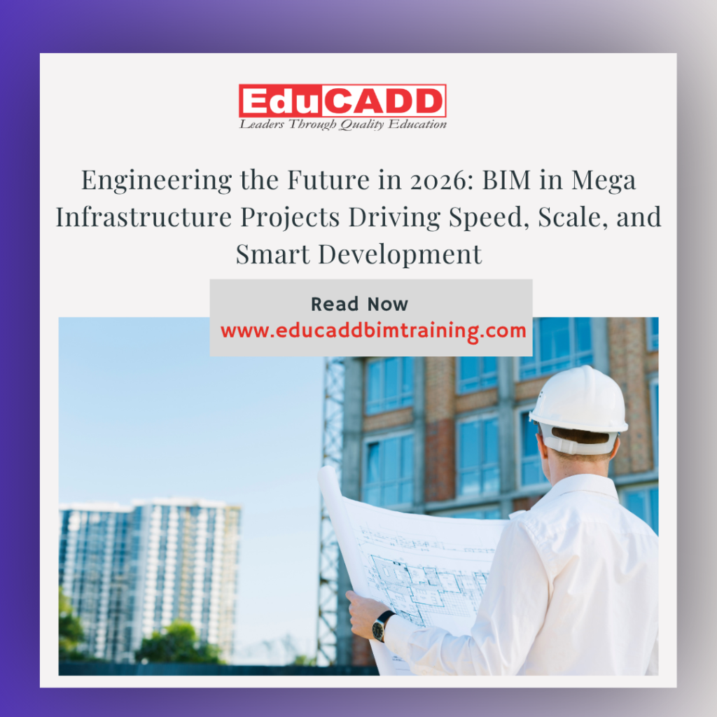 BIM mega infrastructure projects showing engineers using 3D BIM models for highways, bridges, and large-scale smart construction development