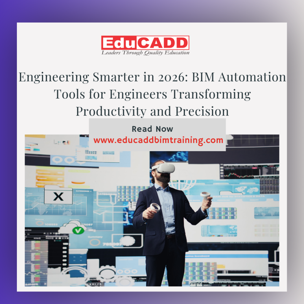 BIM automation tools for engineers showing automated modeling workflow, smart design system, and efficient construction process visualization
