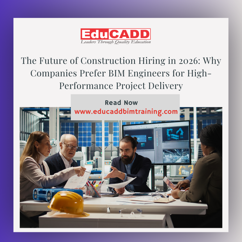 Why companies prefer BIM engineers in 2026 showing BIM professionals managing 3D models, project coordination, and digital construction workflows.